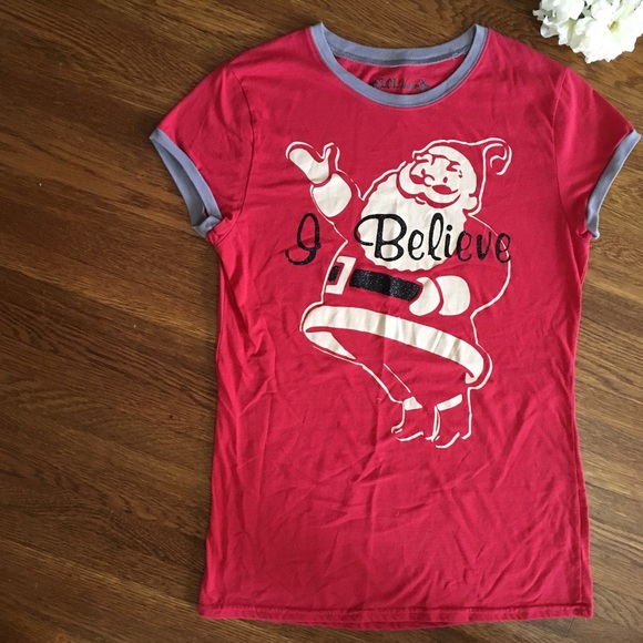 SOLD I Believe Santa glitter T-shirt XXL - Picture 2 of 5